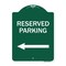 Signmission Reserved Parking Left Arrow, Green & White Aluminum Architectural Sign, 18" x 24", GW-1824-23157 A-DES-GW-1824-23157 - alternate 1